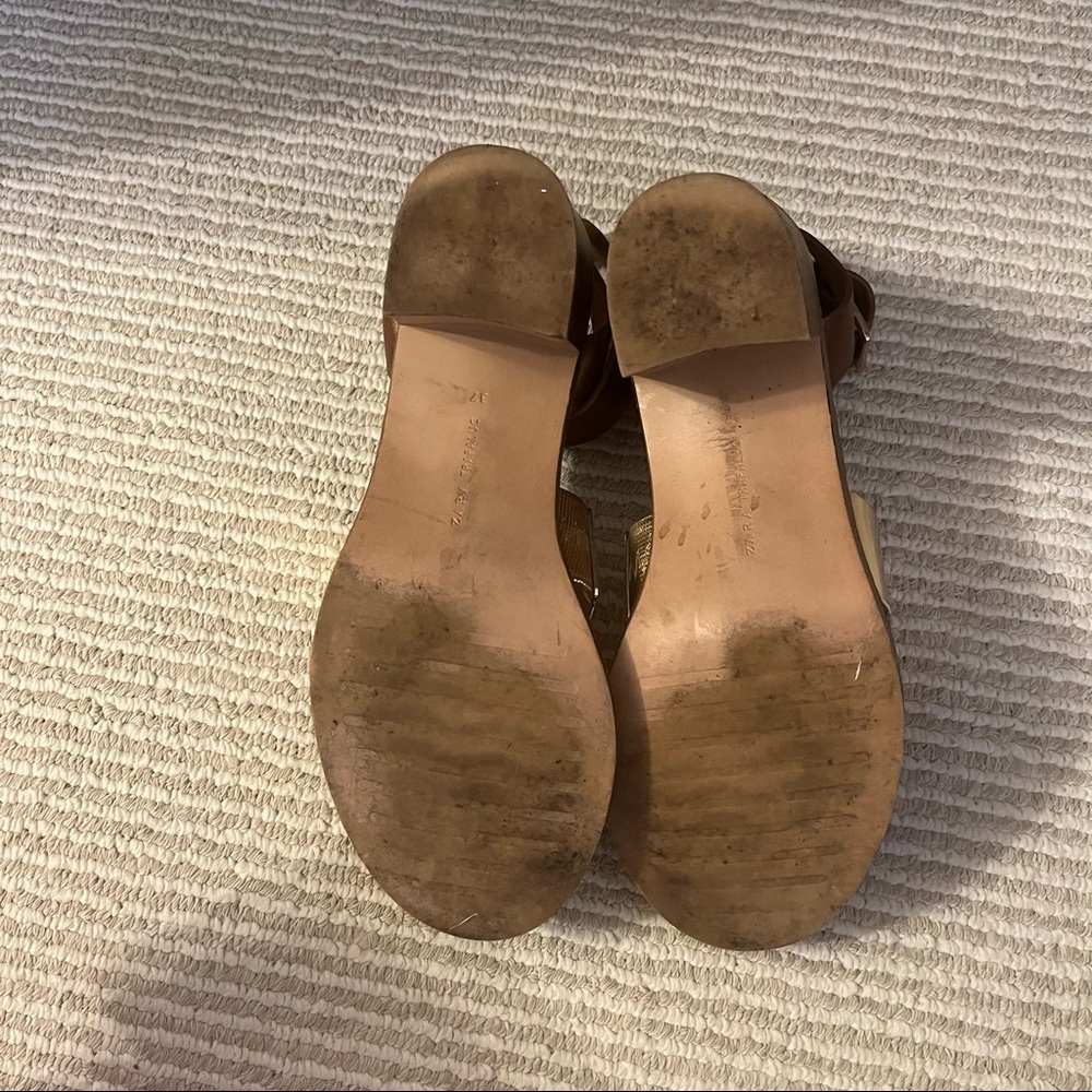 Zara Trafaluc Block Heeled Sandals EU 37 - Picture 4 of 6
